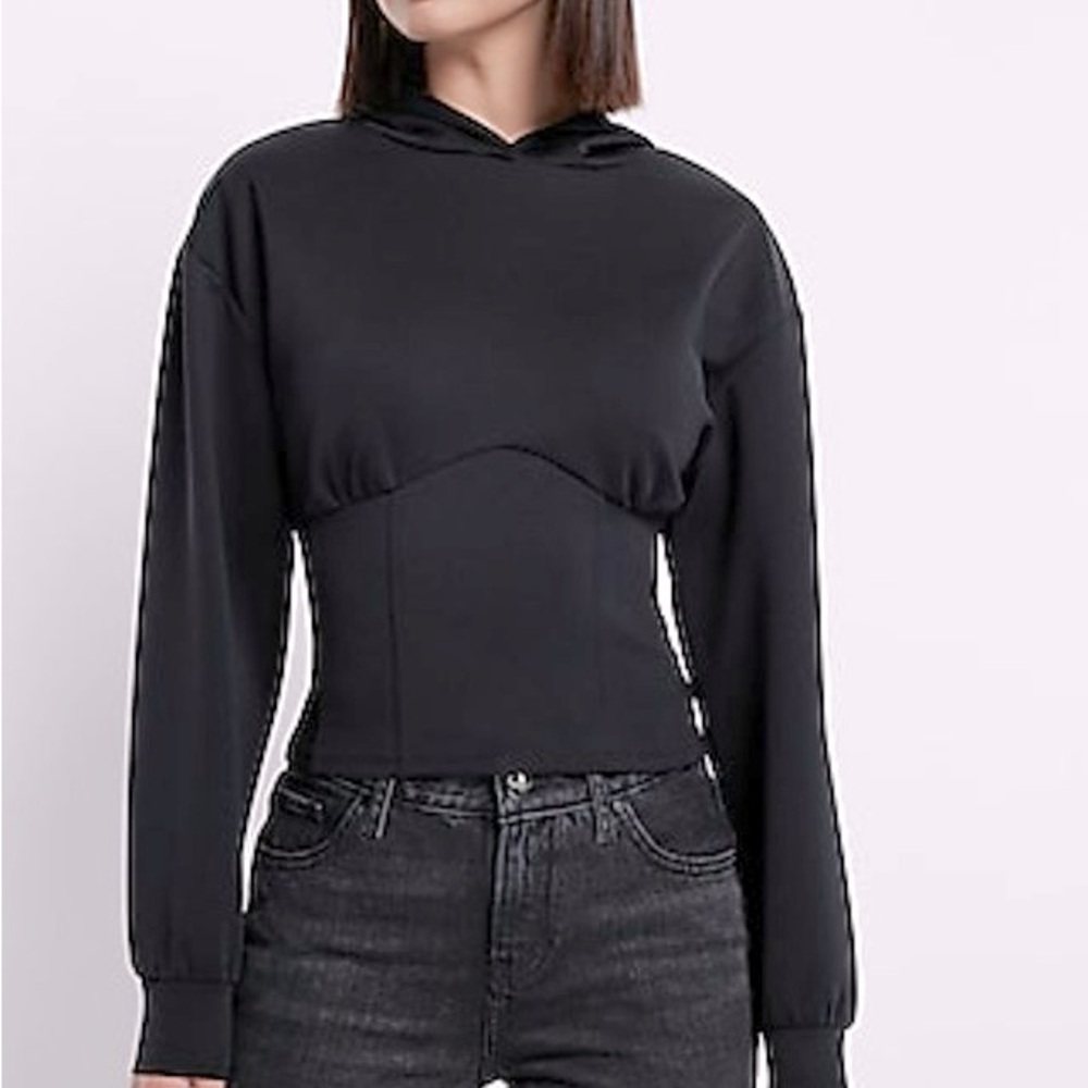 Express Nylon Scuba Corset Hoodie